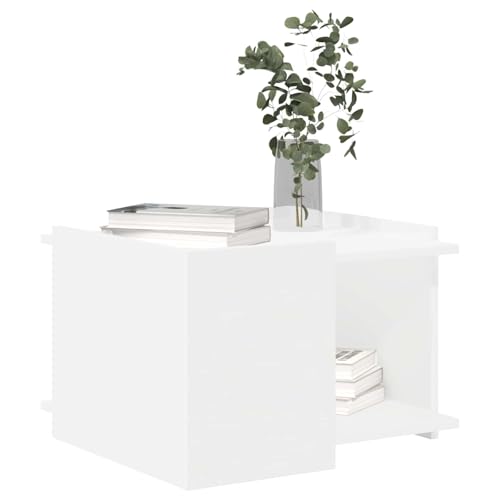 Table Basse Blanc avec Rangement Intégré Console Moderne Facile à Entretenir - 4