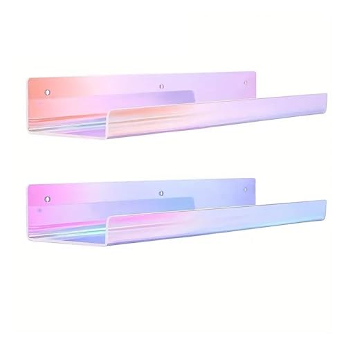 XIUsheUA Estantería Flotante for esmaltes de uñas (2 o 4 Unidades) for Almacenamiento en Pared, Ideal for baño, Dormitorio, Sala de Estar y Cocina. para manicuristas, salón de manicura(Colorful-2pcs)