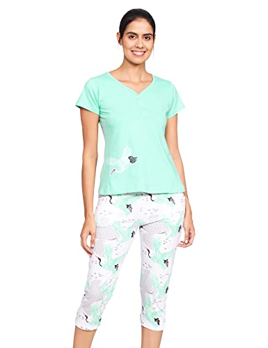 Image of Clovia Women's Cotton Graphic Print Pajama Set