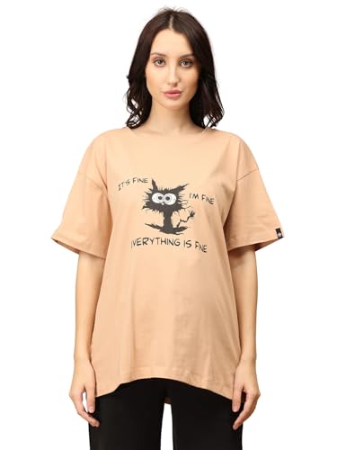 Image of The Mom Store Mom T-Shirt | Cotton | Pre and Post Pregnancy | Quirky Statements | Comfortable | Oversized