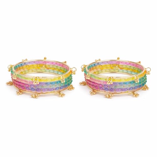 Image of Shining Diva Fashion 16 Pcs Trendy Stylish Glass & Kashmiri Ghungroo Bangles Set for Women & Girls | Traditional Festive Wedding Party Jewellery