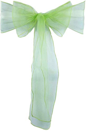 WUKONG99 Organza-Stuhl-Schärpen, Schleife, breitere Stuhlhusse, Schleife, Hochzeit, Party, Geburtstag, Bankett, Dekoration (10 Stück, grün) Cover