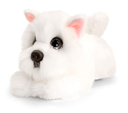 tachi Plüsch Westi White Terrier, Weißes Kuscheltier Hündchen, Stofftier Hund 25 cm liegend