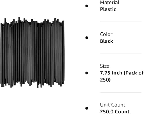 Pitillos desechables 18.8 cm estándar negro 250 unidades miniatura 2