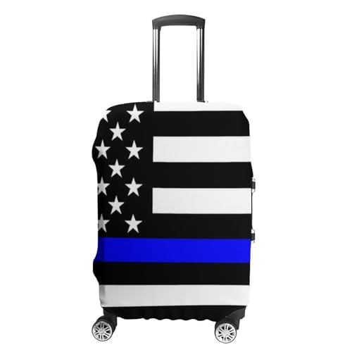 Luggage Covers for Suitcase Elastic Suitcase Covers American Thin Blue Line Flag Police Pattern Black (5) Luggage Protector Anti-scratch Travel Suitcases Cover