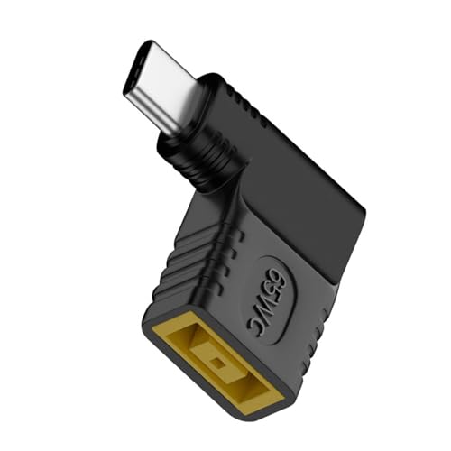 65W Square DC Power Charger to USB-C Type-C Connector Elbow 90° DC 12V-20.5V Charging Adapter for Lenovo B Z T E Series