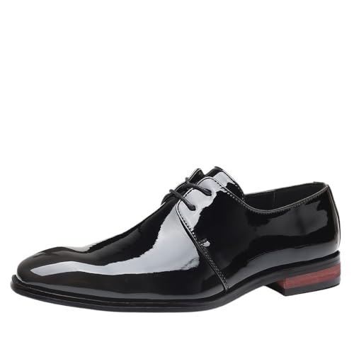 Men's Dress Shoes Faux Leather Casual Lace Up Plain Toe Non Slip Rubber Sole Slip Resistant Anti-Slip Business(Black,10.5)2