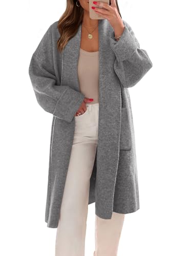 Image of Saodimallsu Womens Long Cardigan Sweaters Chunky Open Front Oversized Slouchy Knit Fall Trendy Coatigan Jackets