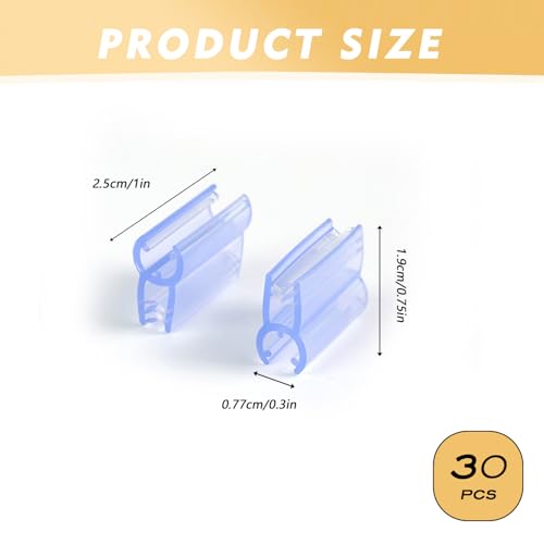 30 Stück Gitterwand-Schilderhalter-Clips, Kunststoff-Display-Kartenhalter, Griffe für Einzelhandel, Regal, Preisschilder, Supermarkt, Drahtregal, Etikettenzubehör (2,5 x 1,9 cm)