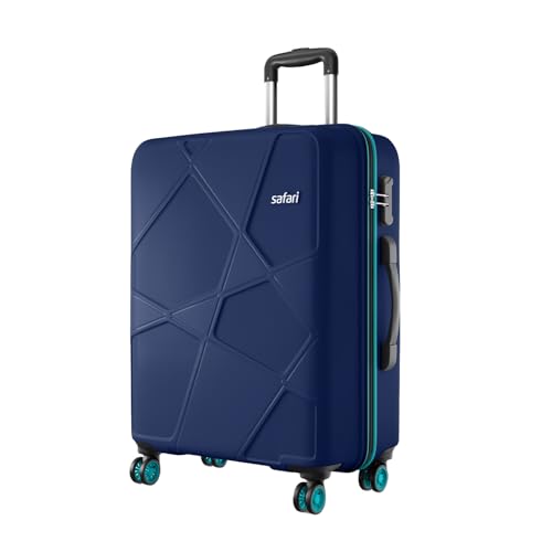 Image of Safari Large Polypropylene Spinner Pentagon Pro 8 Wheels 75Cm Size Checkin Trolley Bag, Hard Case 360º Wheeling Luggage for Men & Women, Travel Bag, Suitcase for Travel, Navy