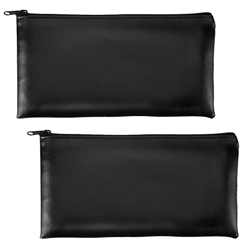 TIESOME-2Pcs-Coin-Purse-with-Zipper-PU-Waterproof-Security-Durable-Money-Pouch-Cash-Bag-Check-Wallet-Organizer-Receipt-Holder-Utility-Wallet-for-Men-Women