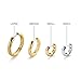Ana Luisa Giulia Huggie Hoop Earrings for Women - Hypoallergenic Water-Resistant Tarnish-Free Chunky Earrings for Women - 14K Gold Plated & Silver Rhodium Plated Hoops - Small, Medium & Large Size