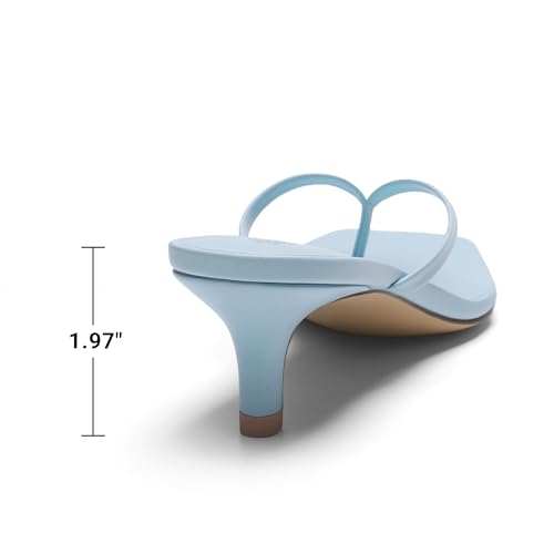 Image of DREAM PAIRS Kitten Heels for Women Flip Flop Low Heels Square Open Toe Sandals Thong 1.97 Inch Heeled Sandals for Summer Vacation