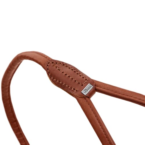 HUNTER Hundeführleine Round & Soft Canadian UP, Farbe: Cognac, weiches, geschmeidiges Leder, Handschlaufe, rundgelegt, nachhaltig, Made in Germany, Größe: 6/110