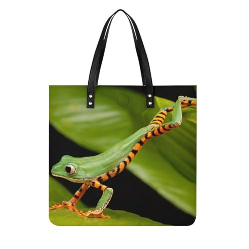 Sac à main grenouille verte grand format contre le désordre