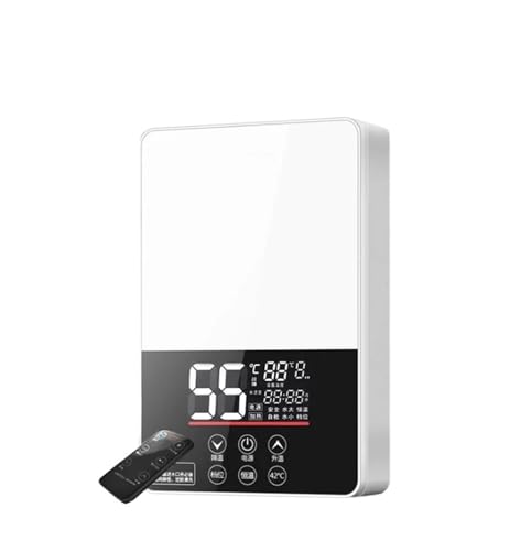 Calentador de agua eléctrico, Calentador De Agua Termostático Eléctrico, Calentador De Agua Sin Tanque Impermeable Con Control Remoto De 7000W For Baño De Ducha Para cocina y baño(7000w,Intelligent Wh