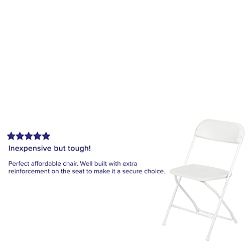Flash Furniture Hercules Series Plastic Folding Chair - White - 4 Pack 650Lb Weight Capacity Comfortable Event Chair-Lightweight Folding Chair #TOP4
