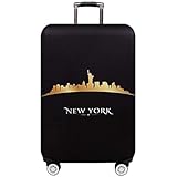 TRAVEL KIN Verdickte Gepäckabdeckung, waschbare Reiseausrüstung, 45,7 cm, 61 cm, 71,1 cm, 71,1 cm, 81,3 cm, Koffer-Spandex-Schutzhülle, new york, XL(29"-32"luggage)