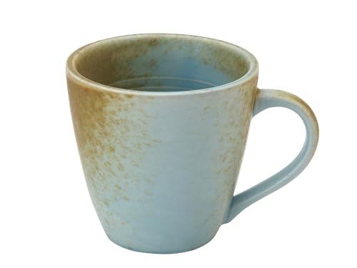 Image of Bodhi House Handmade Reactive Glaze Ceramic Coffee Mug Set of 1 Pieces (350 Ml), Stoneware Tea Cup, Microwave Safe Large Milk Mug, Ideal for Daily use, Casual Gatherings and Gifting, Turquoise-Copper