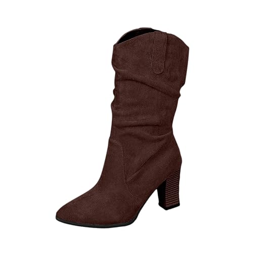 Bottes d'hiver plissées haut de gamme à bout pointu pour femme moderne