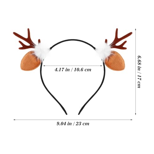 minkissy 2 Stücke Weihnachten Rentier Geweih Stirnband Plüsch Filz Rotwild Ear Elk Horn Hairband Krone Haarreifen Cosplay Kopfschmuck Für Weihnachten Party Urlaub Hochzeit Geschenk