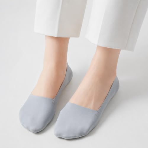 Image of No Show Socks for Women, Non Slip Nylon Thin Footies Invisible Silky Low Liner Socks for Loafers Flats 6 Pairs