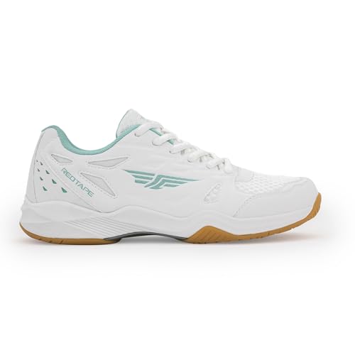 Image of Red Tape Women's Sneakers White Blue Pu Mesh Round Toe Lace-Up