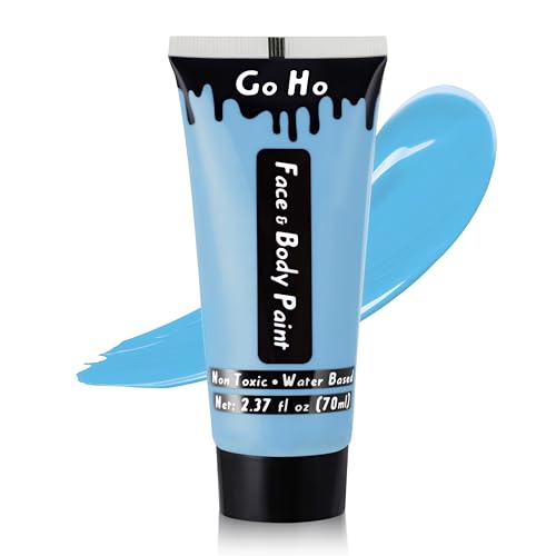 Go Ho Light Blue Face Body Paint Washable,Halloween Corpse Paint Makeup