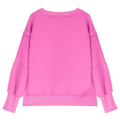 Oversized Sweatshirts for Teen Girls Crewneck Long Sleeve Solid Color Pullover Tops Kids Fall Winter Warm Cute Trendy Clothes3