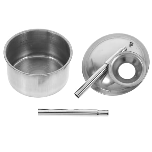JEWEDECO Regadera de cerámica serpentinas de la del dragón maceta pulverizador de pintura de cerámica olla de acristalamiento de metal Acero inoxidable Silver
