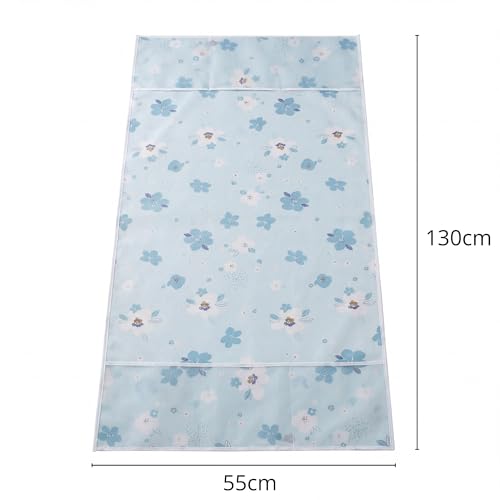 Image of Refrigerator Top Cover,PEVA Washable Waterproof Washable Fridge Cover Double Door & Single Door Protection,Durable Dust & Stain Resistant,130x55 CMS,Blue Flower