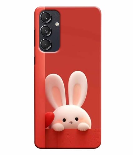 Image of Printed Hard Back Case Cover & Compatible for Samsung Galaxy M55 5G / M55S / F55 5G | Rabbit Painting Art (Multicolor) - D1202
