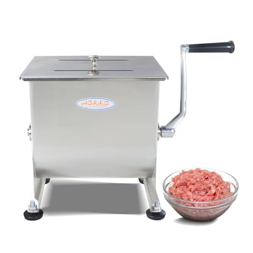 Hakka 20-Pound/10-Liter Capacity Tank Stainless Steel Manual Meat Mixers (Mixing Maximum 15-Pound for Meat)