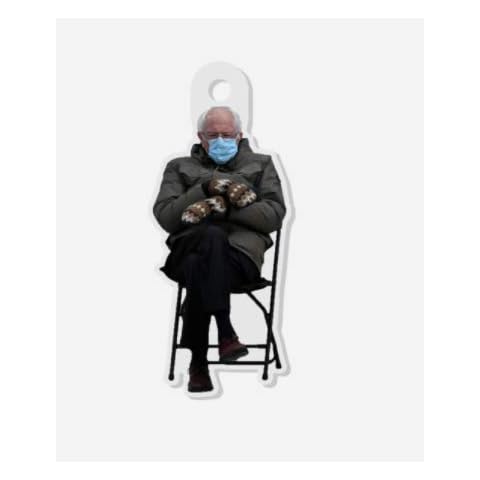 Scoutdoors Bernie Sanders Mittens Sitting Inauguration, Keychain 2" by 1" - Make Real Life a Meme, Take Bernie with You Everywhere - Great Gift Idea (1) Cover