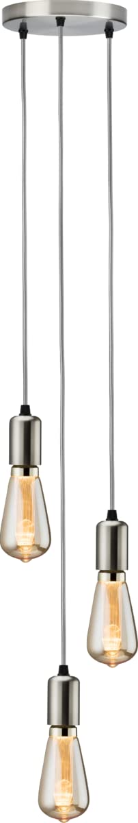 Calla - 230V E27 Contemporary 3 Light Pendant - Brushed Chrome