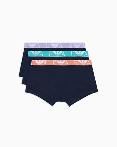 EMPORIO ARMANI Herren 3-Pack Trunk Badehose, Armani BLU/Armani BL, L EMPORIO ARMANI Herren 3-Pack Trunk Badehose, Armani BLU/Armani BL, L
