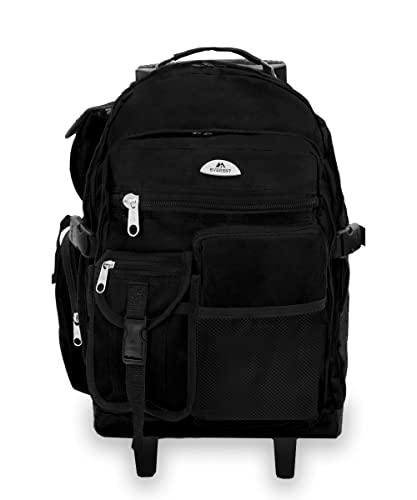 Everest Deluxe Wheeled Backpack, Black, One Size - Image 4