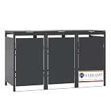 Haferkamp Mülltonnenbox MODUS 3er HxBxT 118,5x204x80 cm für 3 x 240 Liter