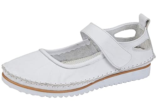Mod Comfys L948 Zapato casual de cuero suave para mujer, White, 41 EU