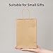 100 Pack 5.8x3.2x8.25 Inch Brown Kraft Paper Gift Bags with Handles - Bulk Small Plain Natural Bags for Birthday Party Favors, Grocery, Retail Shopping, Wedding, Craft, Goody, Takeouts, and Business