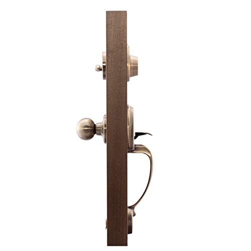 Copper Creek Cz2610Xbk-Ab Mid-Century Modern Entrance Handleset In Antique Brass With Ball Knob Interior #TOP4