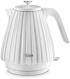 De'Longhi Ballerina Electric Kettle, 360° Swivel Base, Water Level Indicator, Cord Storage, KBD3001.W, 3000 W, UK PLUG, White