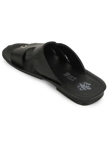 Image of Liberty A-HA MPU-58 Casual Flat Sandal For Men - Black,Brown, Tan PU Slip-on Slipper - Stylish Footwear for Travel, Office & Home - Soft Padded Sole - Lightweight and Durable - Outdoor Chappal for Man
