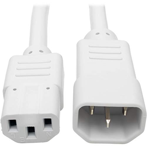 Image of Tripp Lite 6 ft. Heavy Duty Power Extension Cord, C14 to C13, 15A, 14 AWG, White (P005-006-AWH)