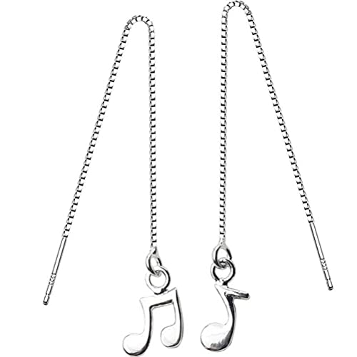 Boucles d'oreilles personnalisées S925 argent asymétrique note de musique chic