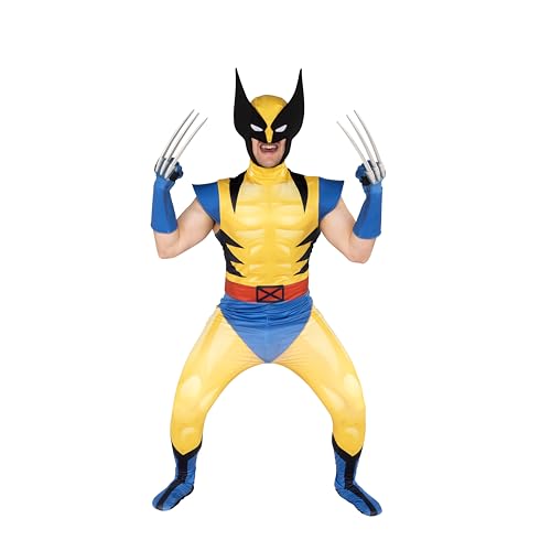 MARVEL Wolverine Official Adult Deluxe Zentai Halloween Costume-Deluxe Spandex Suit with Gloves...