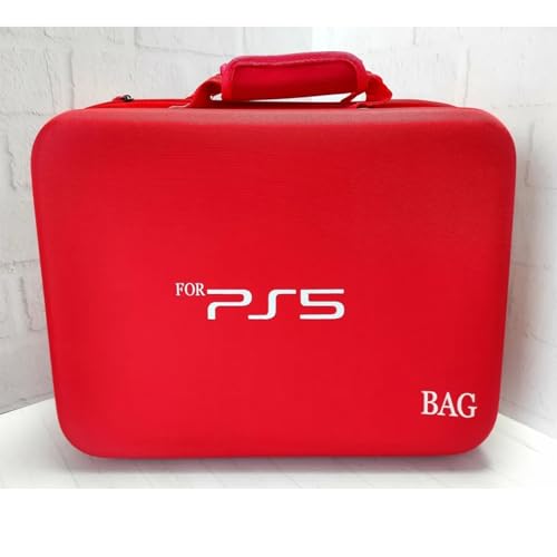 Image of PSS PS5 Travel Bag Briefcase Hard Shell Carrying Case for PS5 Console Protective Storage Bag Shockproof Compatible with PS5 Console / Controller, Headset, Charging Dock, Games Accessories - Red