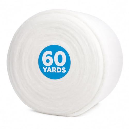 Fairfield Poly-Fil Quilt Batting Roll, 48” x 60 Yards, Lightweight Polyester, White, Washable