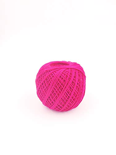 Image of Prapti Handicrafts 3ply Rani Pink Mercerised Premium Cotton Crochet Knitting Thread Yarn for Craft Fast Color Pack of 3 Ball 150 gm(50gm x 3)