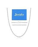 Jewlpire 925 Sterling Silver Chain Necklace for Women, 1.5mm Rope Chain Silver Chain Sturdy & Durable Women's Chain Necklaces 20 Inch